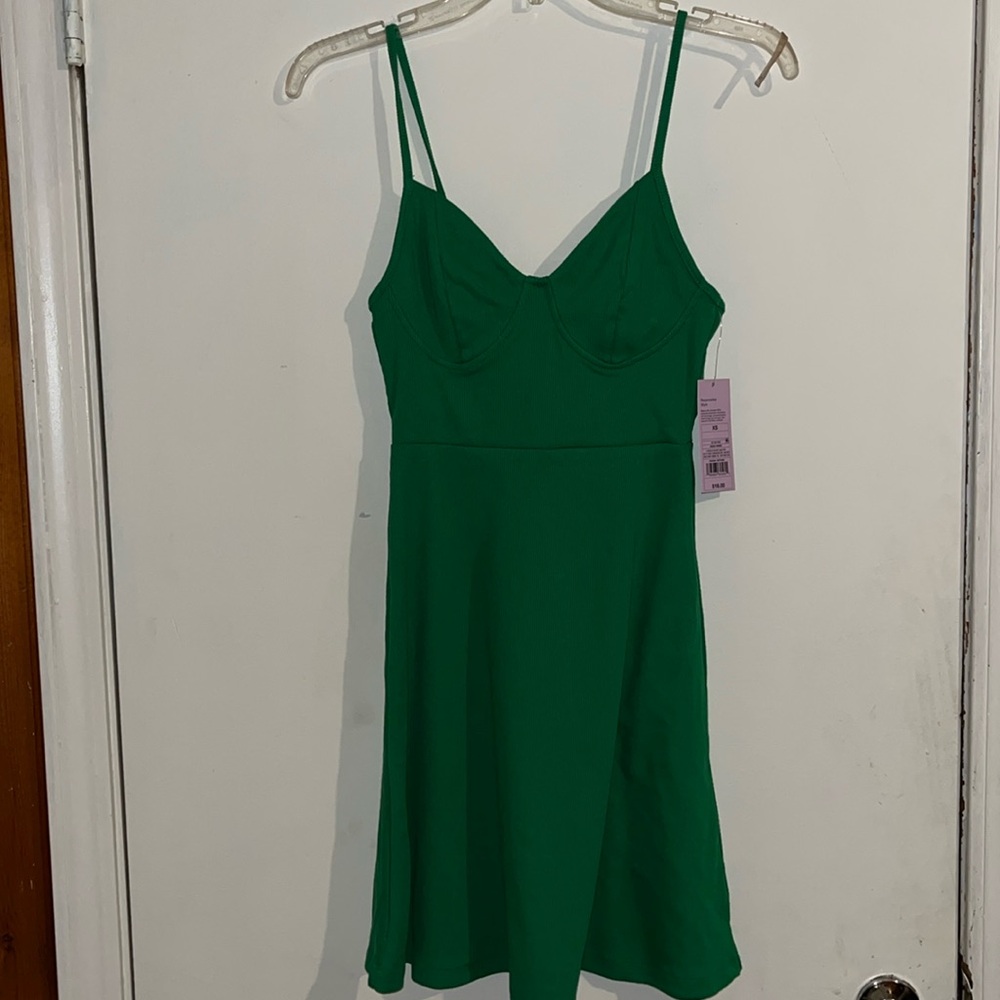 Green Spaghetti Strap Dress